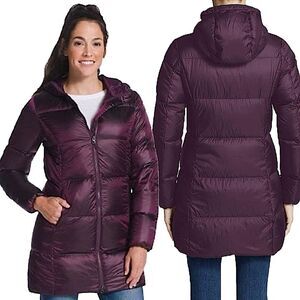 Eddie Bauer Luna Peak Water Resistant Down Parka in Deep Eggplant Size Small